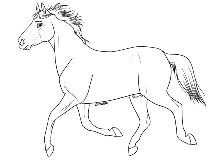 Рисунок лошадь шаблон