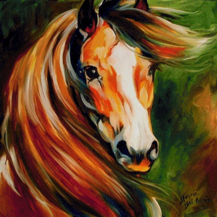 Рисунок лошади масляными красками