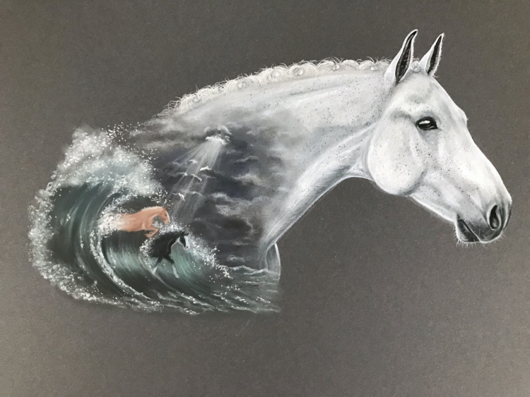 Реалистичный рисунок лошади