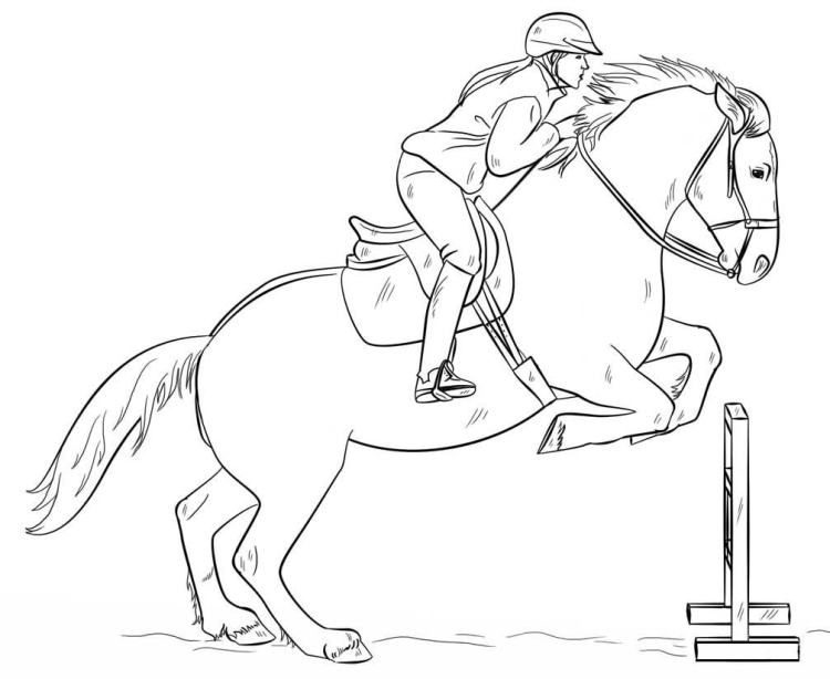 Лошадь со всадником рисунок карандашом поэтапно