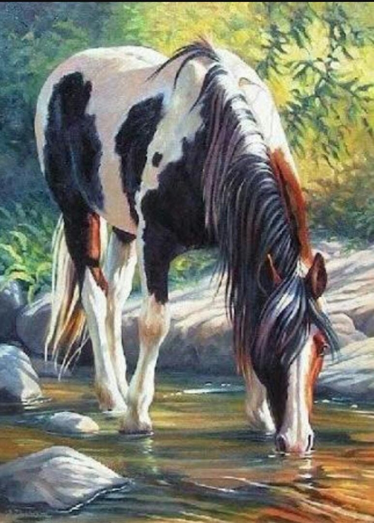 Лошадь пейзаж рисунок