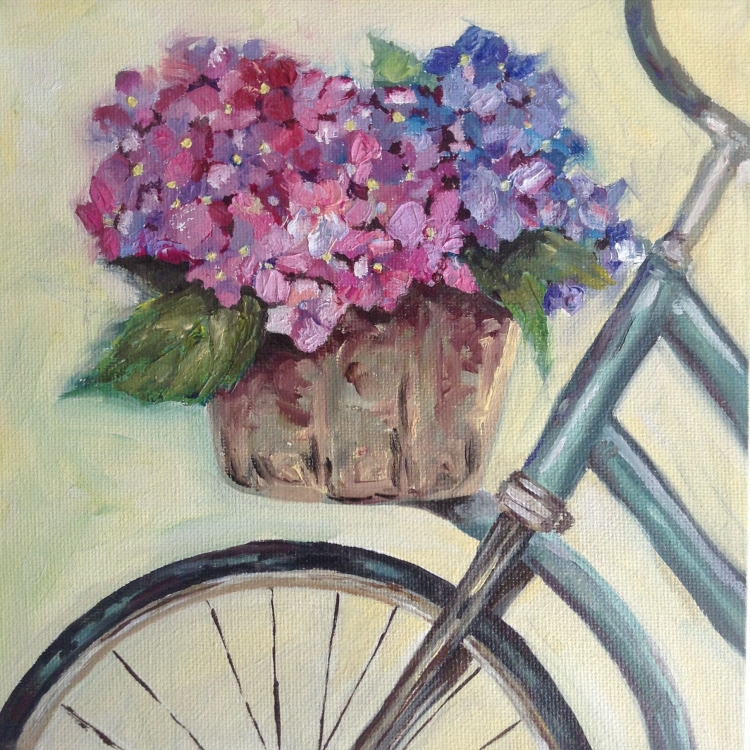Клумба велосипед с цветами