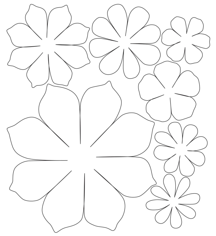 Шаблоны цветов для вырезания из бумаги.