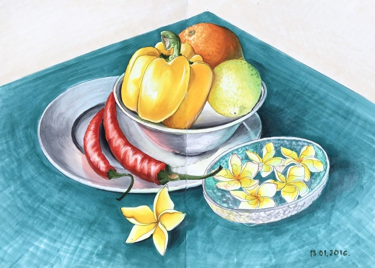 Осенняя фруктовая тарелка
