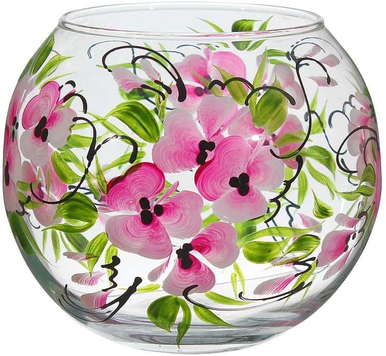 Стеклянные круглые вазы для цветов