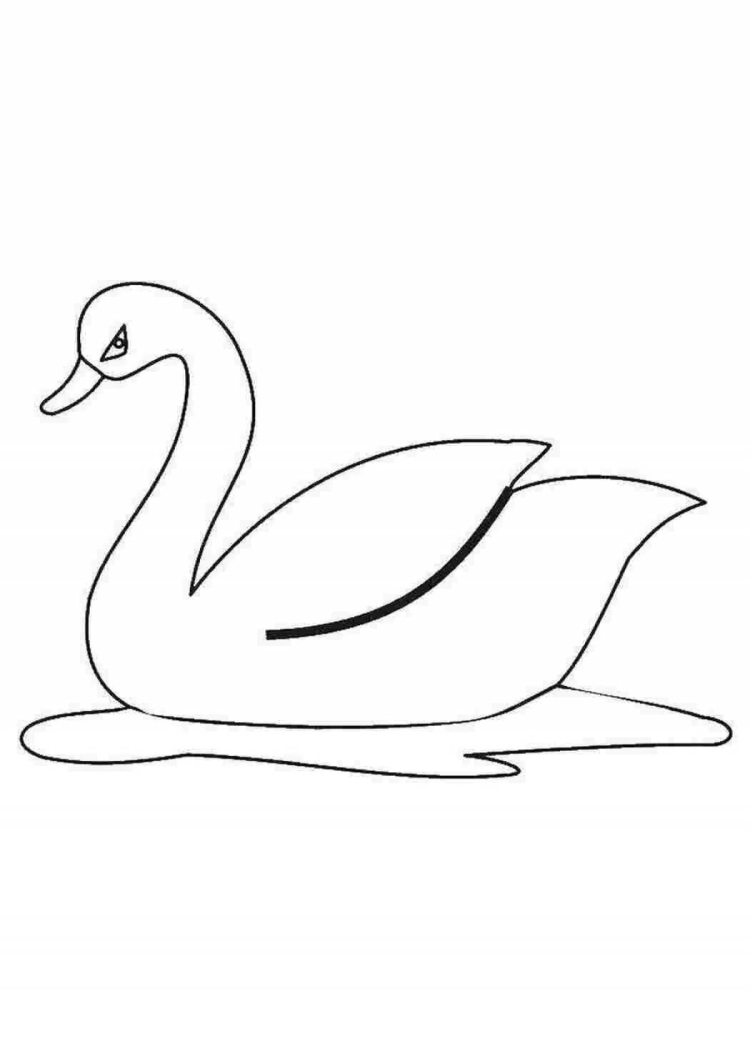 Лебедь раскраска