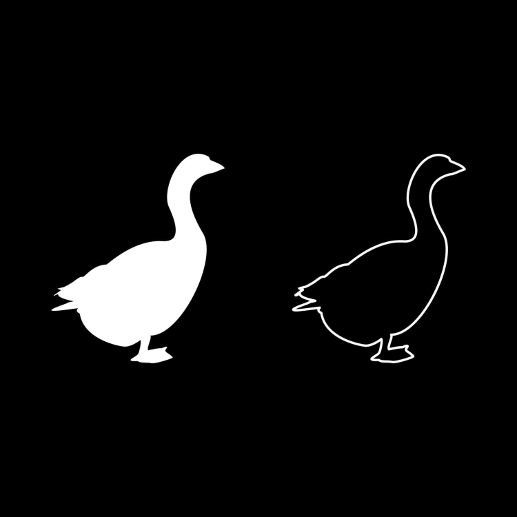 Силуэт утка белая милая
