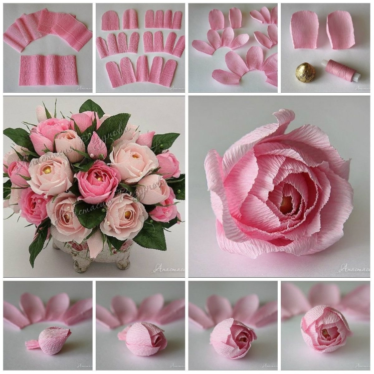 Публикация «Мастер-класс „Бутоны роз из гофрированной бумаги с конфетами“» размещена в разделах