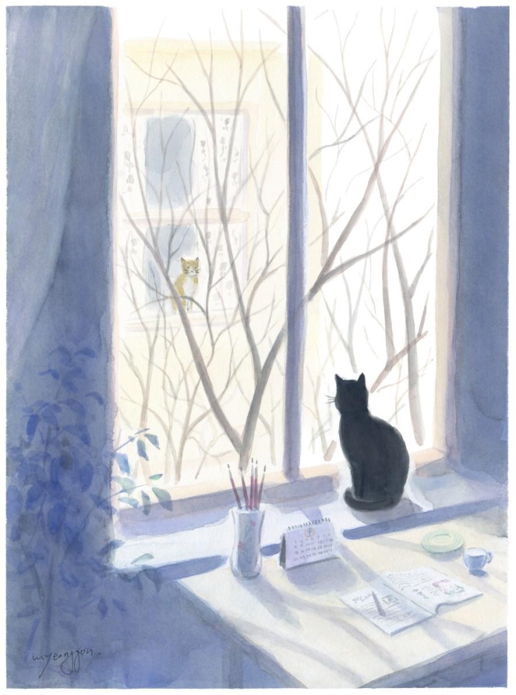 Кошки на окошке