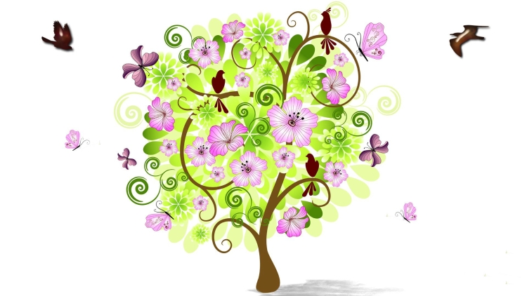 Дерево с красивыми цветами