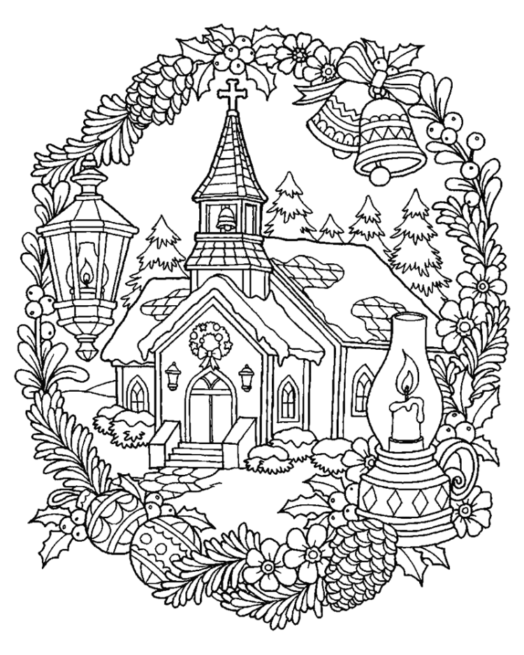 Церковь раскраска