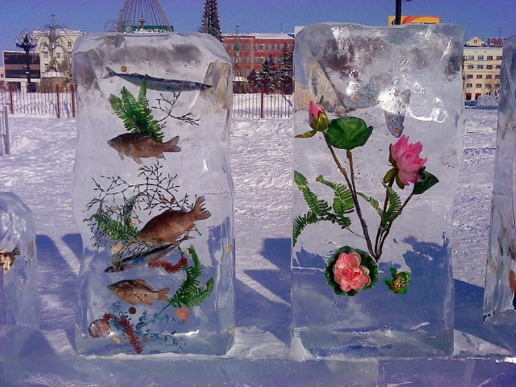 Цветы во льду своими руками