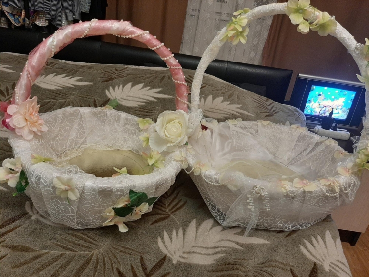 Свадебные корзины цветов