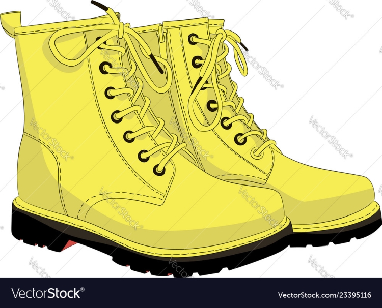 Желтые осенние ботинки