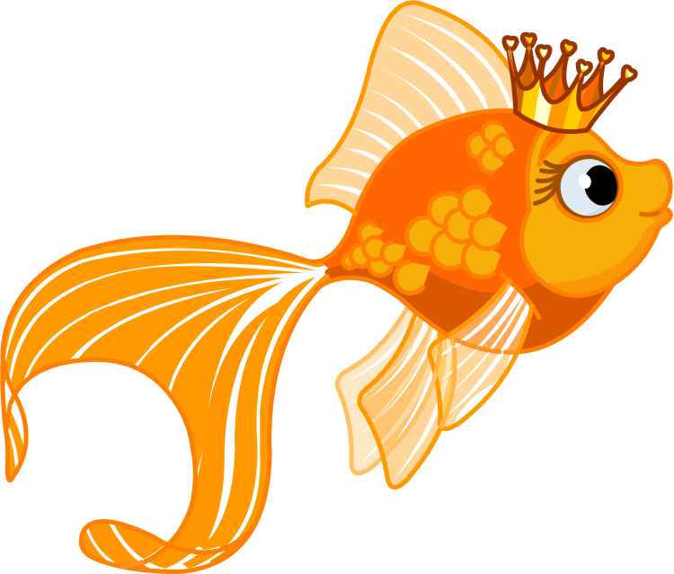 Красивая мультяшная золотая рыбка