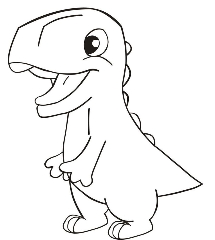 Мультяшный динозавр рисунок карандашом
