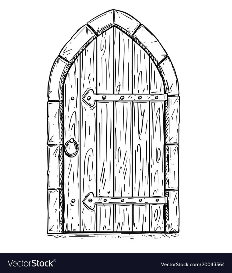 Мультяшная деревянная дверь
