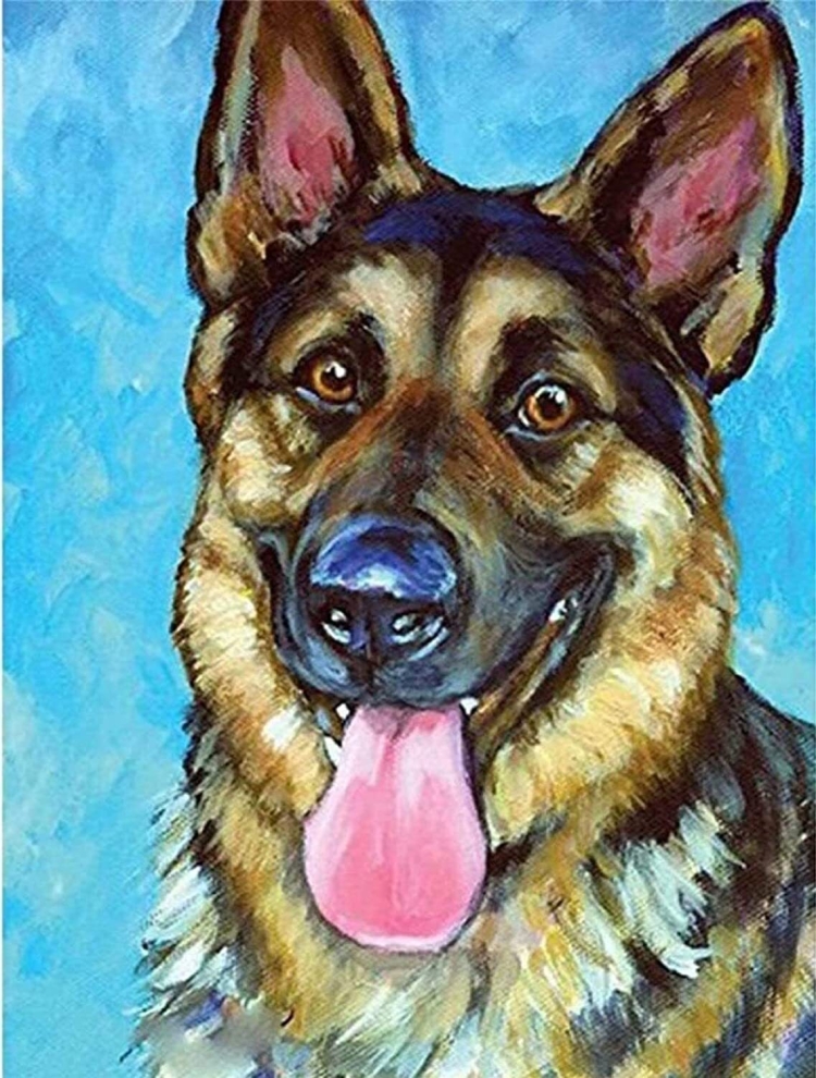 Собака с открытым ртом рисунок