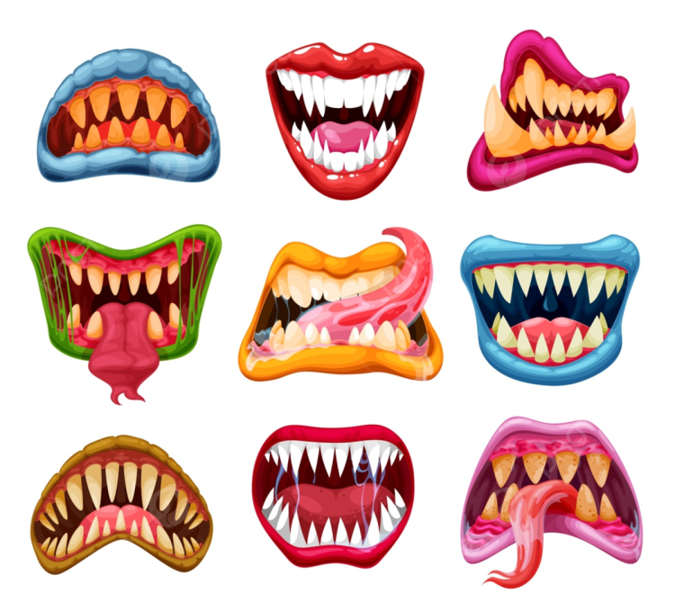 Мультяшные зубы монстра
