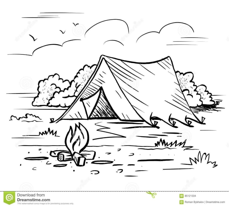 Кемпинг у моря с палатками