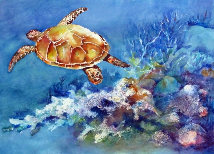 Мультяшная морская черепаха