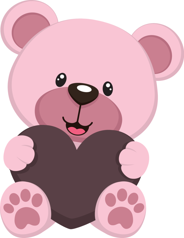 Розовый мультяшный медведь