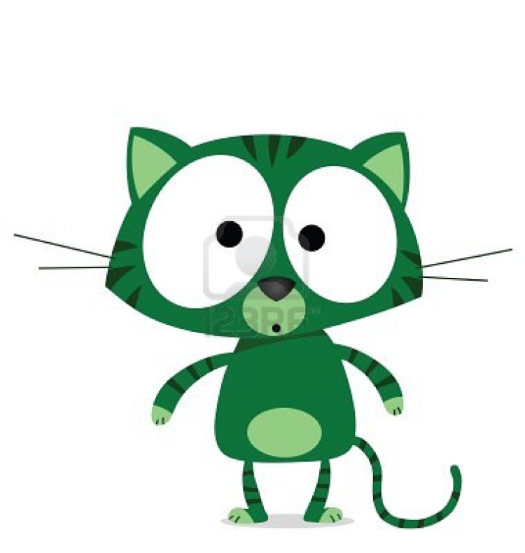 Мультяшный зеленый кот