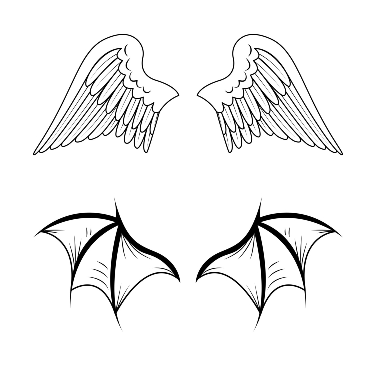 Мультяшные крылья демона