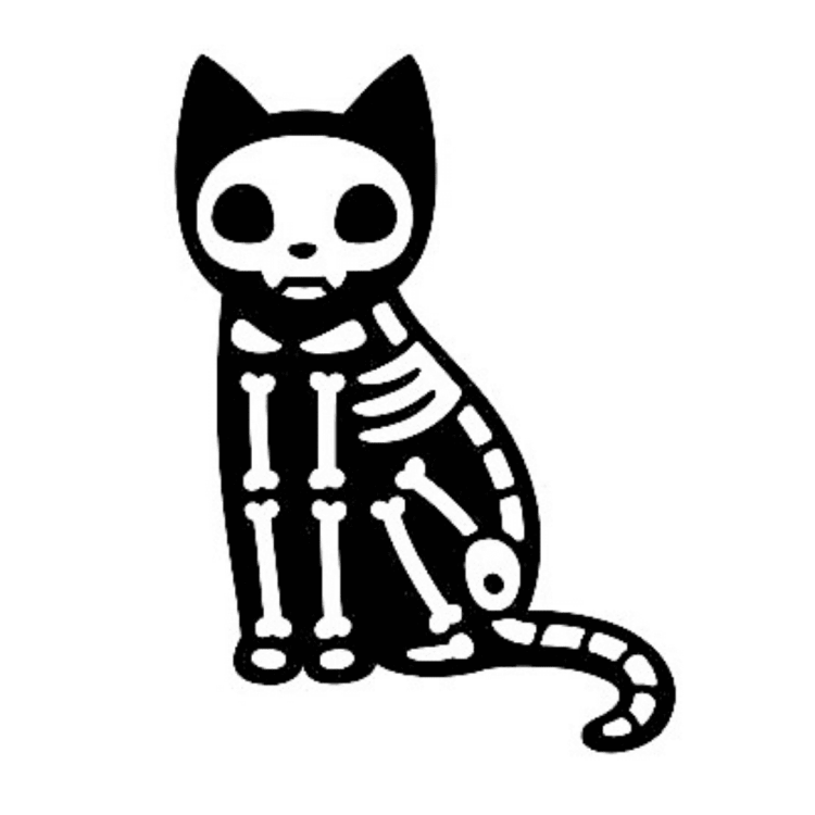 Мультяшный скелет кота