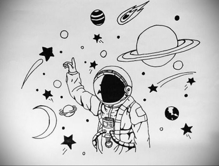 Рисунок мультяшный космос