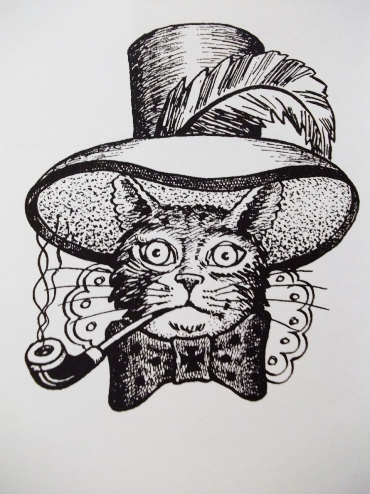 Рисунок кот в цилиндре
