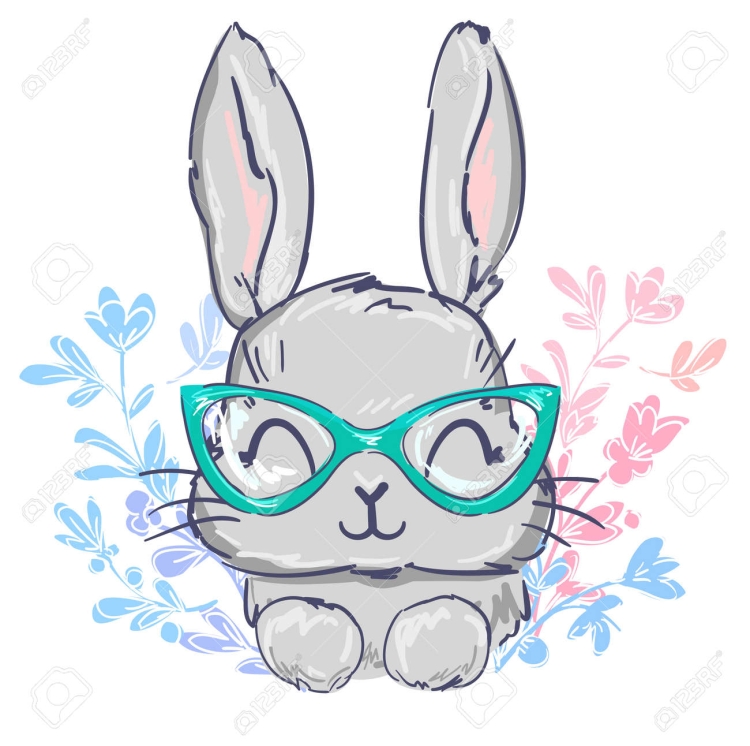 Мультяшный кролик в очках