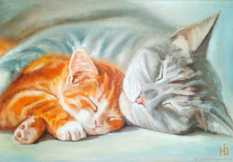 Мультяшные кот и кошка