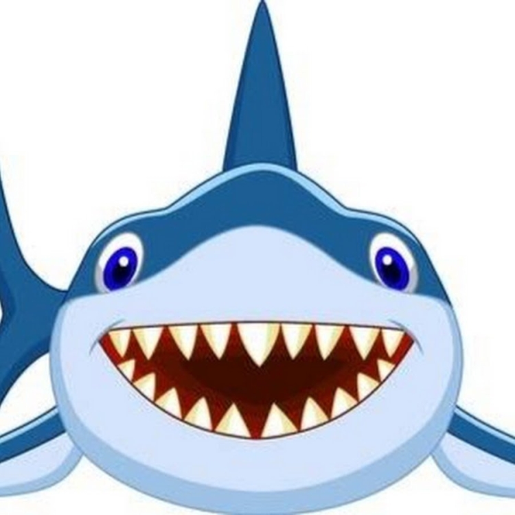 Мультяшная акула с зубами