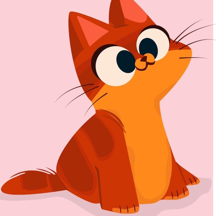 Мультяшный оранжевый кот