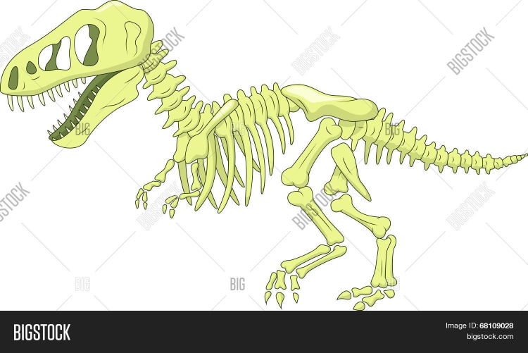 Мультяшный скелет динозавра