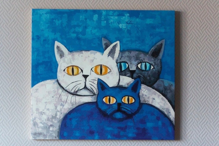 Мультяшная семья котиков