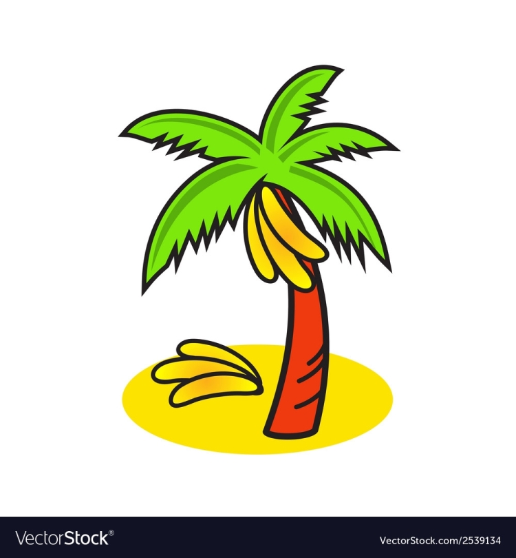 Мультяшная пальма с бананами