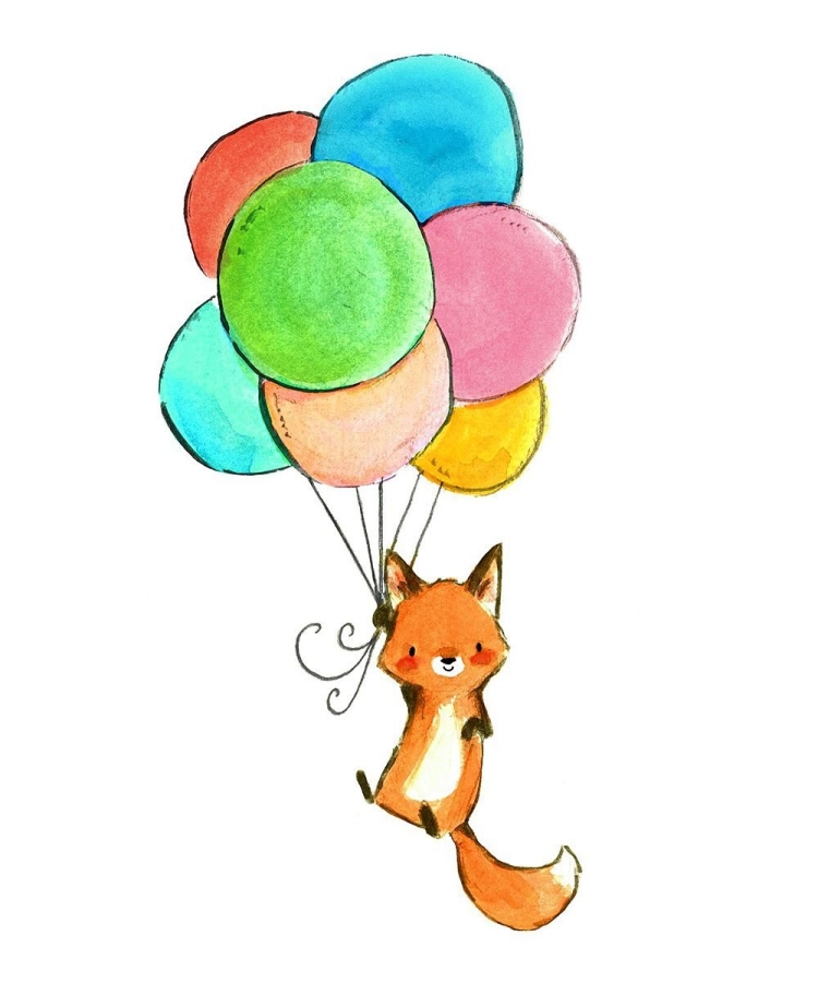 Рисунки животных с шариками