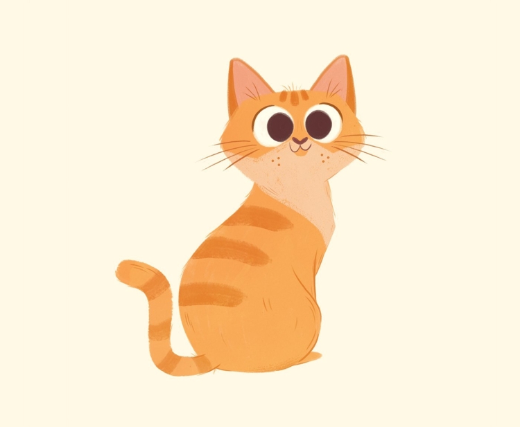 Мультяшный рыжий кот рисунок