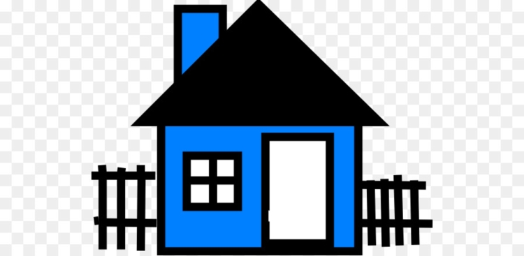 Мультяшный синий дом