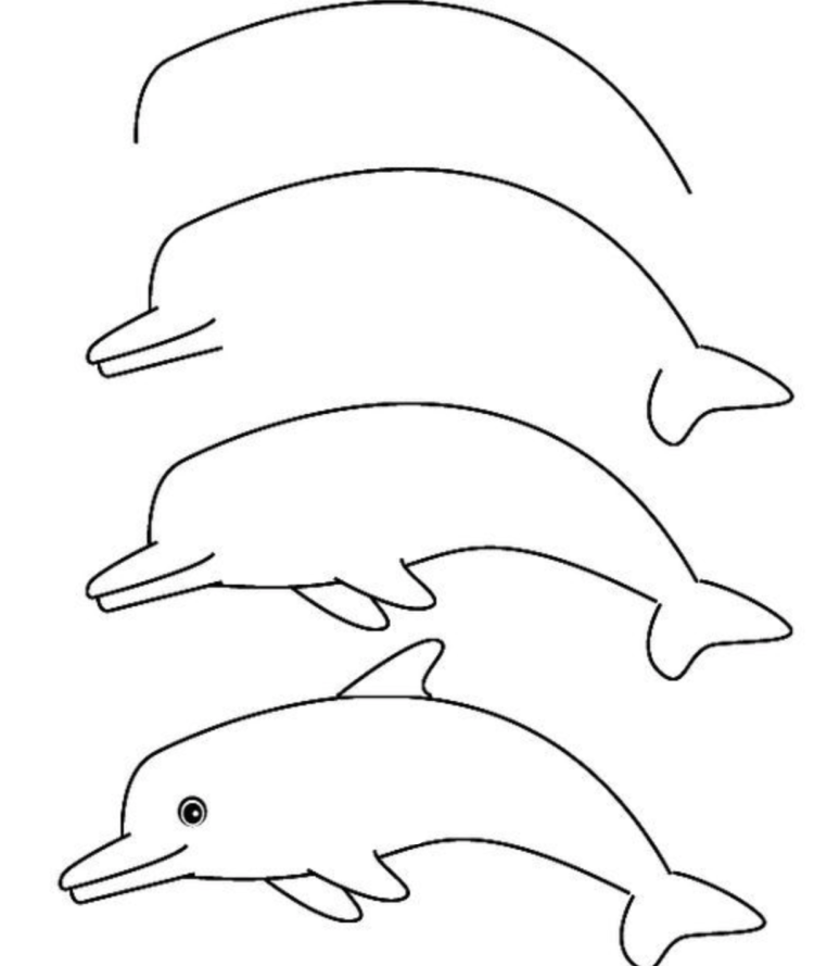Морские животные легкие рисунки