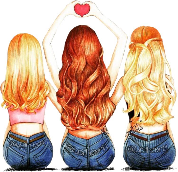 Три мультяшные девушки