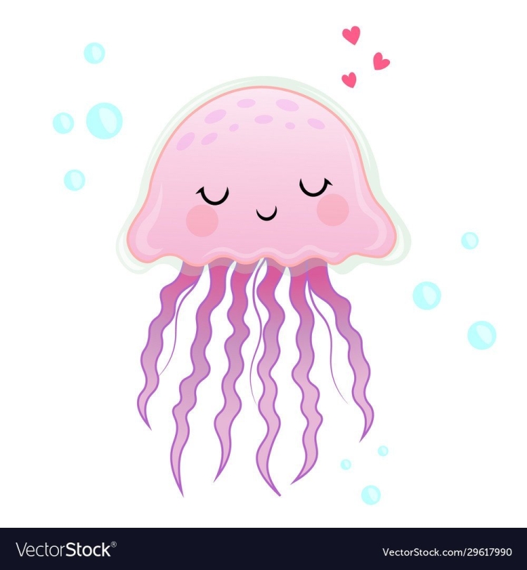 Мультяшная медуза рисунок