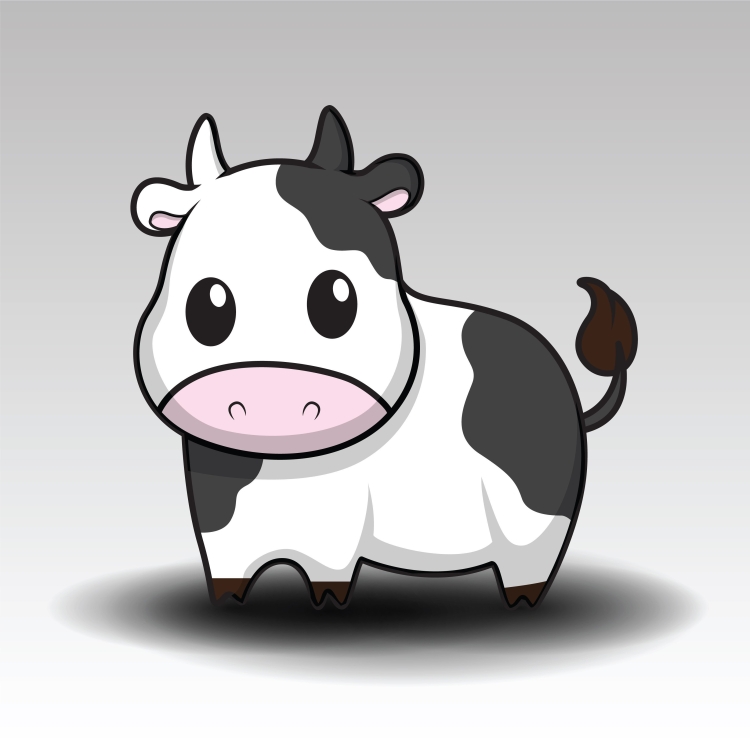 Нарисованная мультяшная корова
