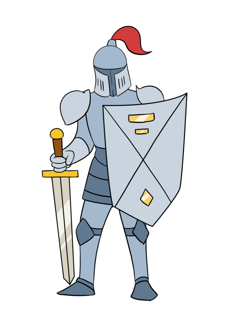 Нарисованный мультяшный рыцарь