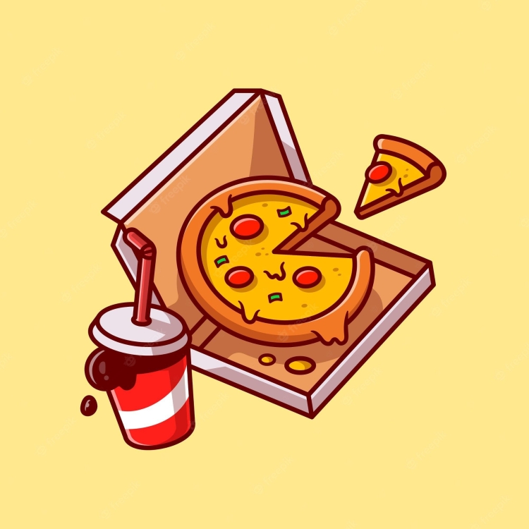 Пицца мультяшный рисунок