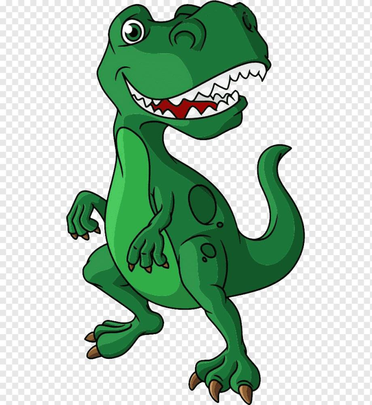 Зеленый мультяшный динозавр