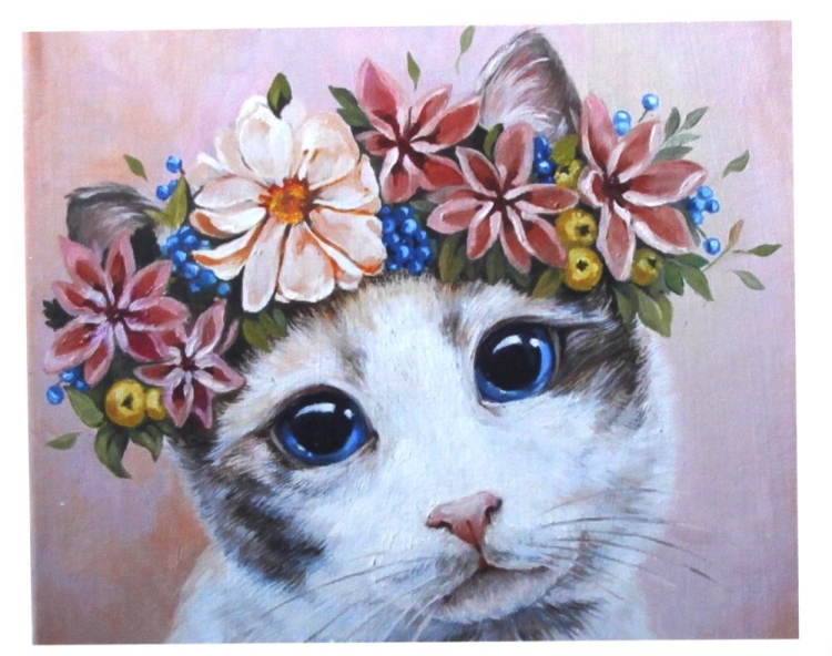 Кошка в платке рисунок