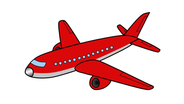 Мультяшный красный самолет